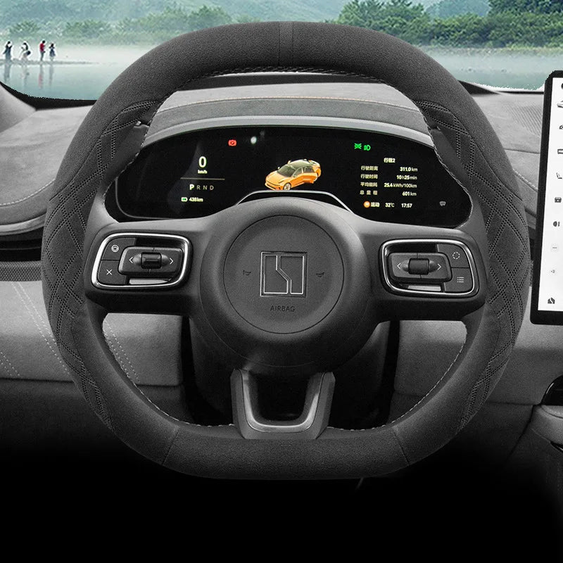 For ZEEKR X 007 001 009 7X 2025 Steering Wheel Cover Suede Interior Modification Short Velvet Winter Car Interior Accessory