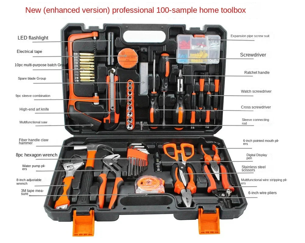 Home Tool Kit with Case Tool Set for Home Ultimate Tool Box Kit with Durable Screwdrivers Pliers Hammer Wrenches and More