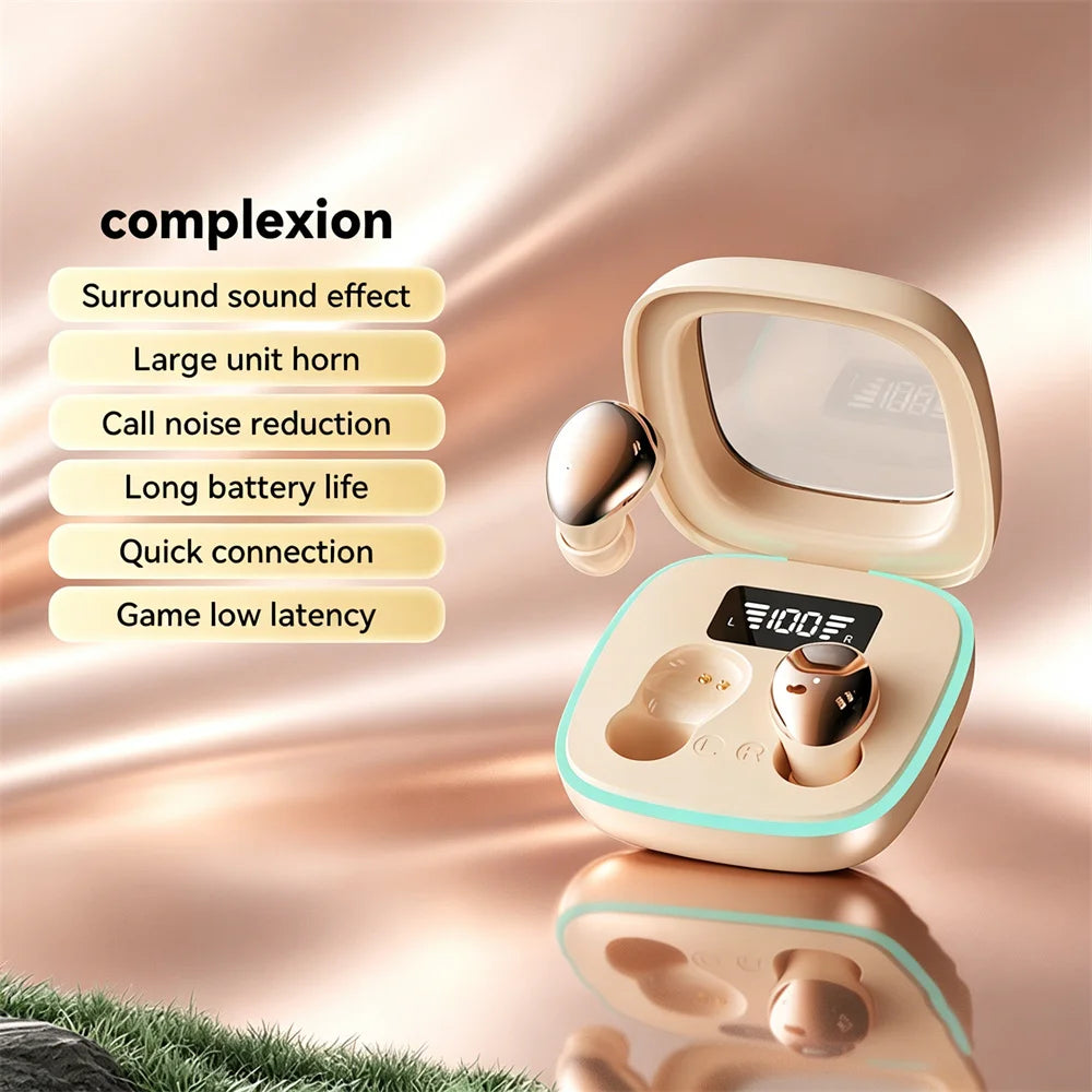 Electroplated TWS In-Ear Wireless Earphone Long Battery Life Digital Display 2-In-1 Dual Headphone Subwoofer Stereo Game Earplug