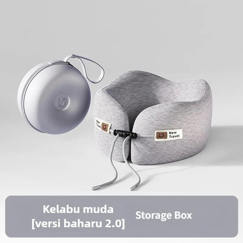 Memory Foam U-Shaped Travel Pillow, Ergonomic Neck Support Cushion, Portable Soft Airplane Sleep Pillow for Car Office Travel