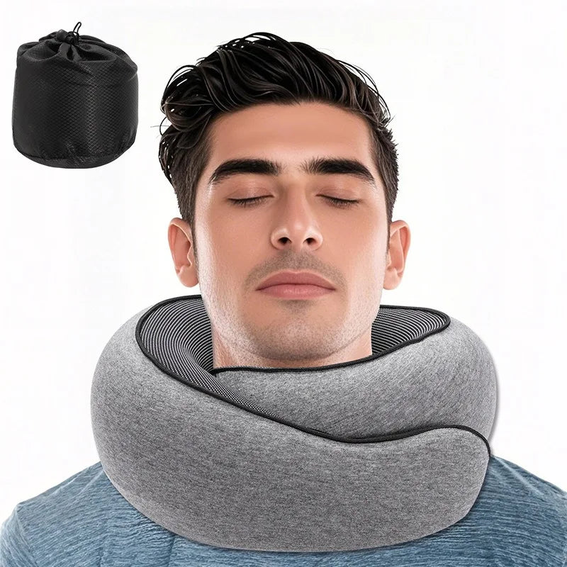 1Pc Portable Washable Outdoor Travel Pillow Set with Memory Foam Neck Support U-Shaped Neck Cushion for Air Travel