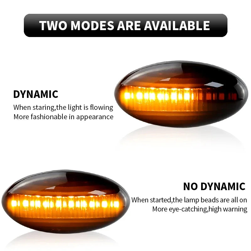 2PCS LED Side Marker Turn Signal Lights Canbus For Citroen C2 03-10 C3 02-up C4 Cactus 14-20 C5 01-08 C6 05-12 C-Crosser 07-