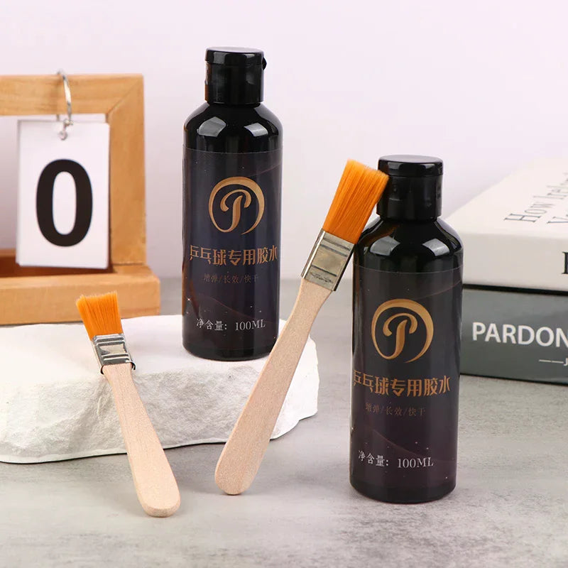 100ml Professional Table Tennis Rubber Glue with Brush, Strong Ping Pong Racket Repair Adhesive