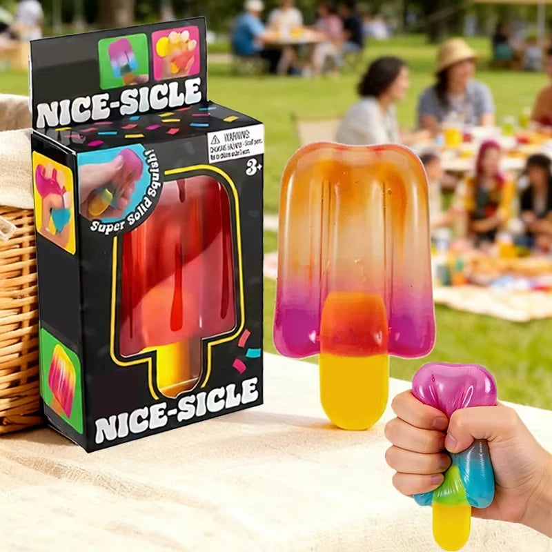 Needoh Ice Cream Squishy Toy Squeeze Toy Sensory Fidget Toy Portable Stress Relief Gadget for Office Home Daily Festival Gifts