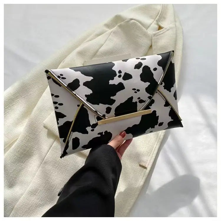 Fashion Women Leopard Zebra Cow Print Clutch Soft PU Leather Purses Female Large Capacity Envelope Bags Ladies Evening Party Bag