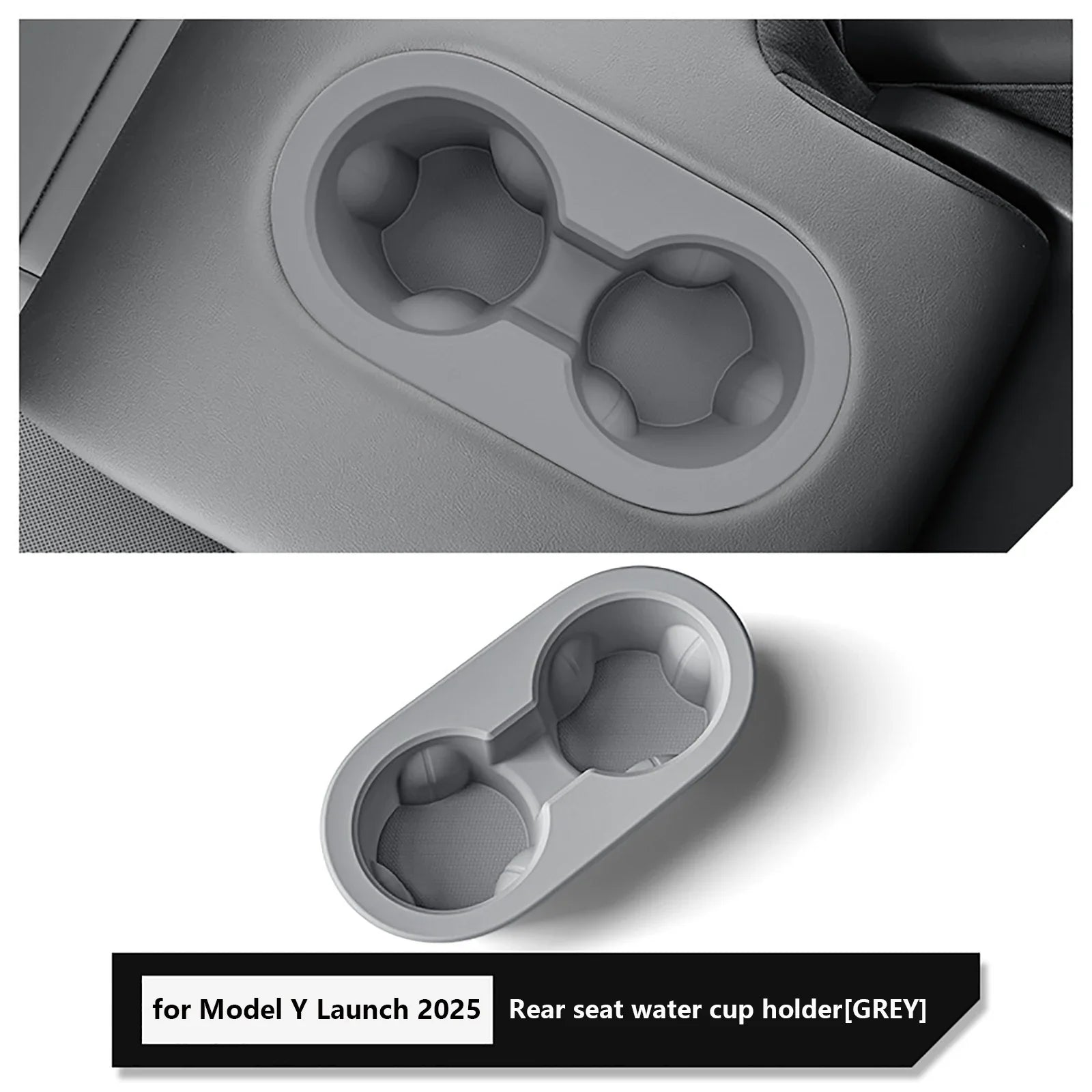 for Tesla Model Y Juniper/Launch 2025 Car Cup Holder The Second Row Water Cup Holder Drinks Storage Case Interior Accessories
