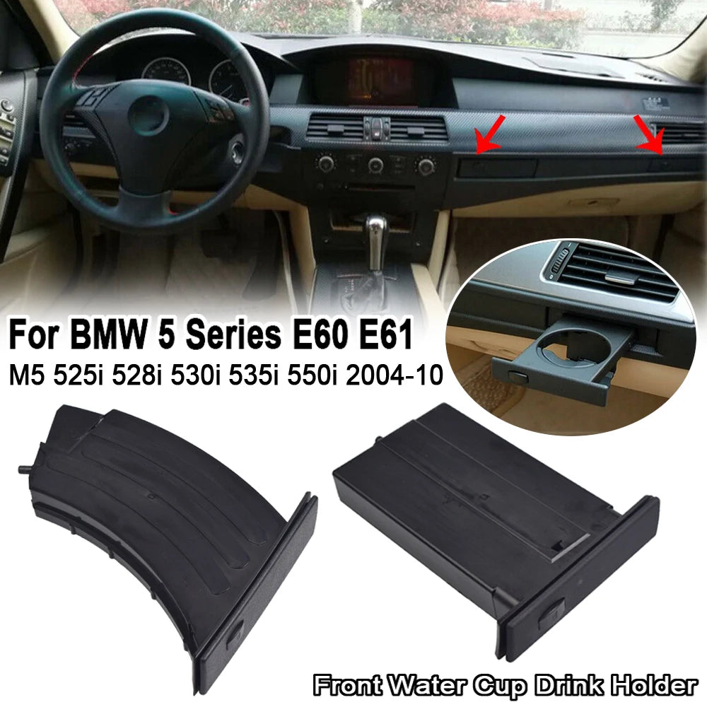 For BMW 5 Series E60 E61 M5 525i 528i 530i 535i 550i 2004-2010 Car Front Center Console Water Cup Drink Holder 51459125622