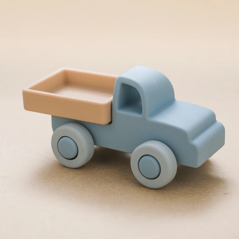 1PCS Silicone Car Building Block Toy Boys And Girls 0-12 Months Teething Toys Baby Hands Montessori Toys Children Christmas Gift