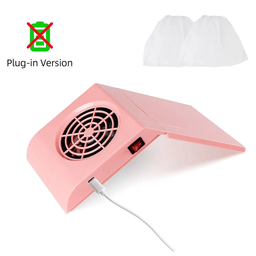 USB Mini Manicure Nail Vacuum Cleaner Strong Suction Nail Dust Collector Portable Nail Art Vacuum Dust Cleaner Extractor Fan