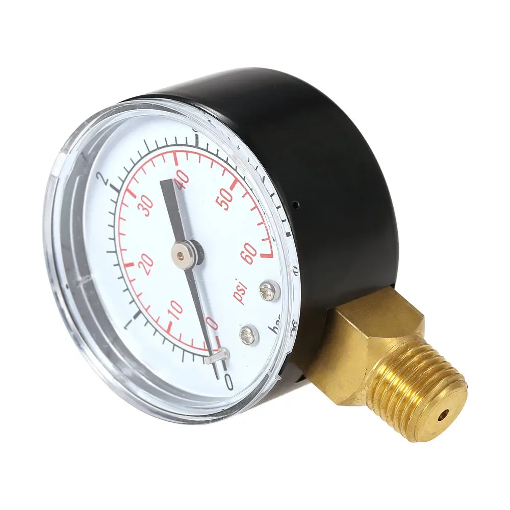 50mm Water Pressure Dial 0~15psi 0~1bar / 0~60psi 0~4bar Manometer Hydraulic Pressure Gauge 1/4" NPT Thread Manometre Pression