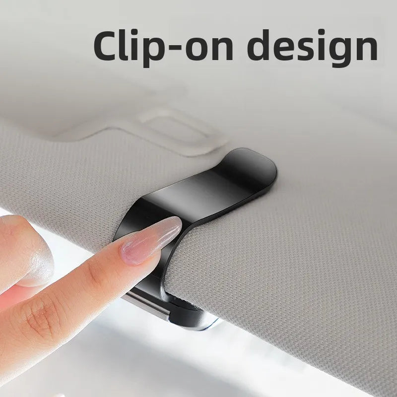 Car Sun Visor Sunglasses Clip Holder, Multi-Functional Eyeglasses Hanger Card Ticket Organizer Auto Interior Storage Accessories