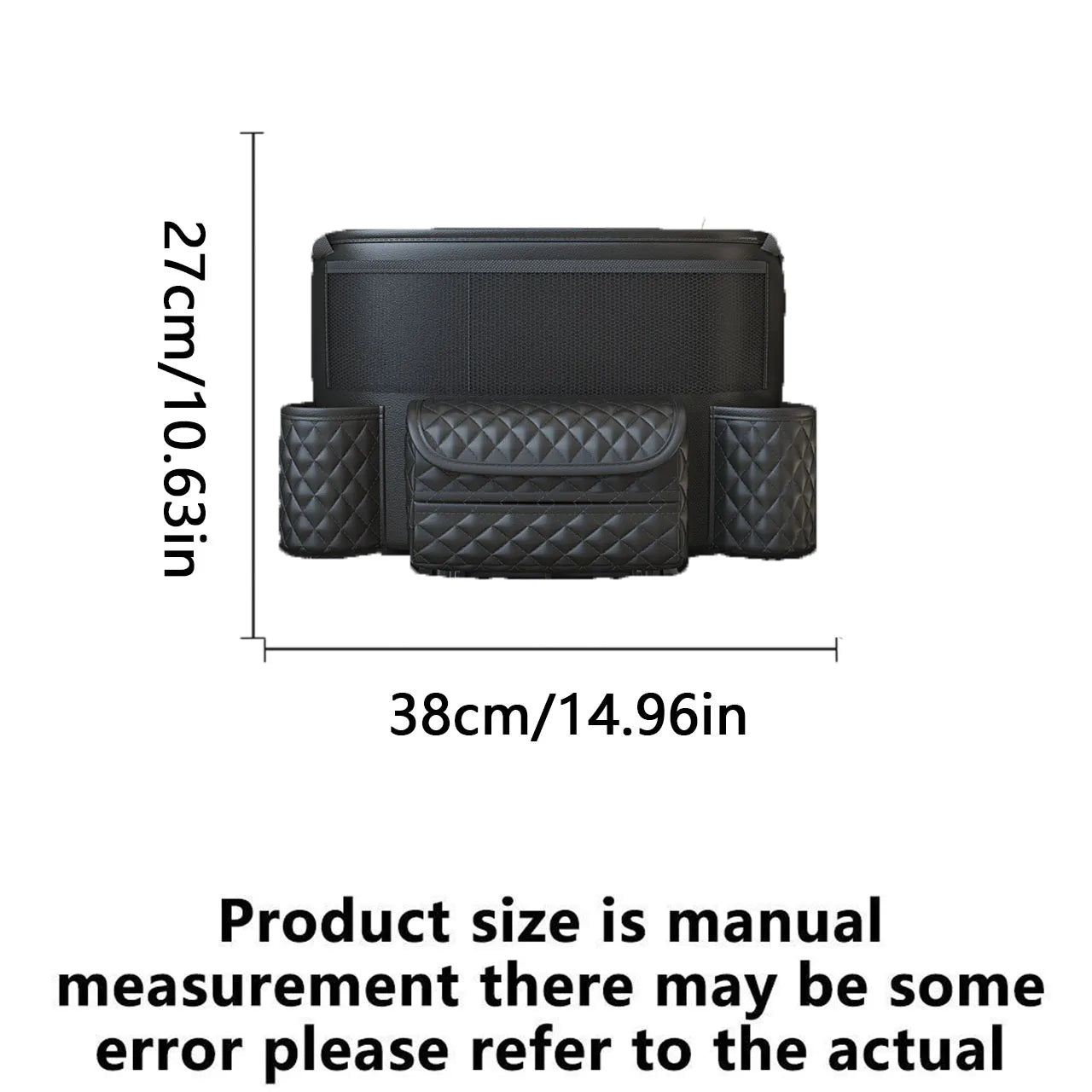 Car Storage Bag Nappa Leather Car Storage Bag between the Center Console and Seat Backrest Bag Multi-Functional Storage Bag