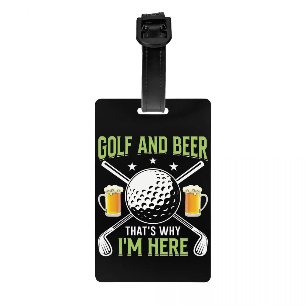 Custom Golf And Beer Luggage Tag Privacy Protection Baggage Tags Travel Bag Labels Suitcase