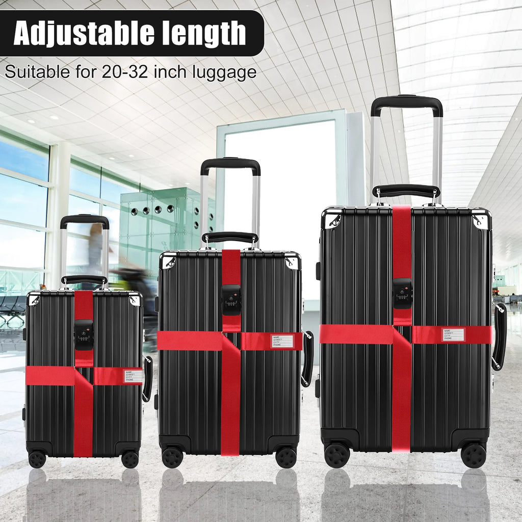 Anti-theft Luggage Buckle Cross Strap TSA Customs Lock Luggage Cross Belt Adjustable Packing Baggage Suitcase Belts Accessories