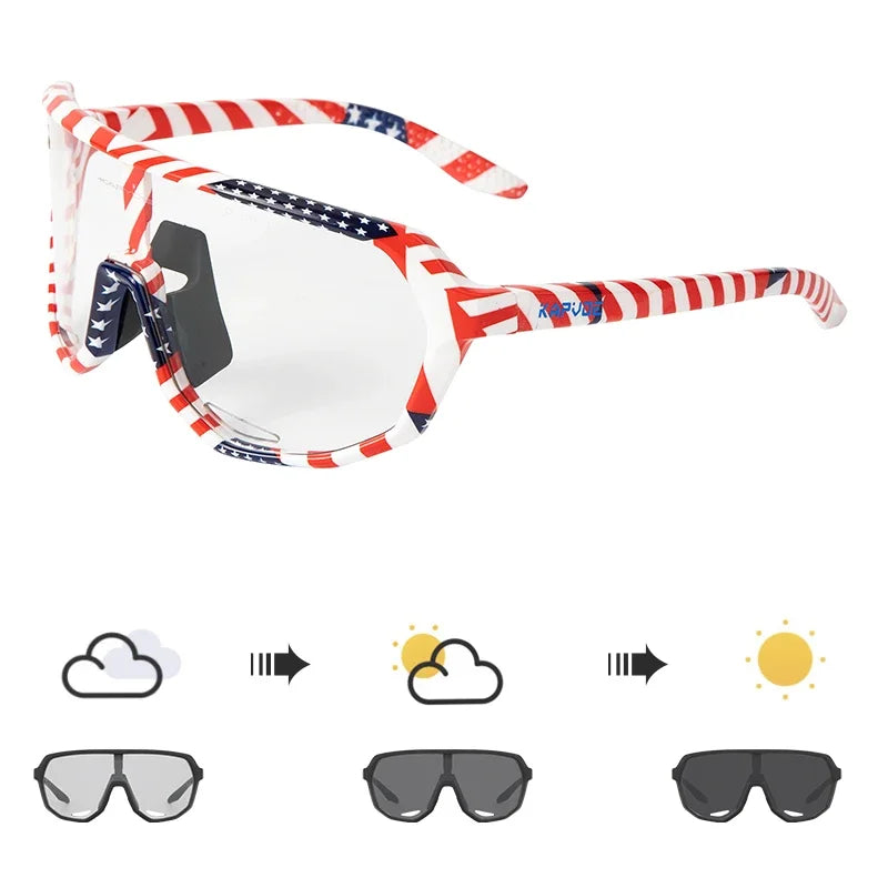 Photochromic Cycling Sunglasses Kapvoe Women Man Luxury Gold Glasses Driving Fishing Fashion Travel Golf Women Bike Goggles