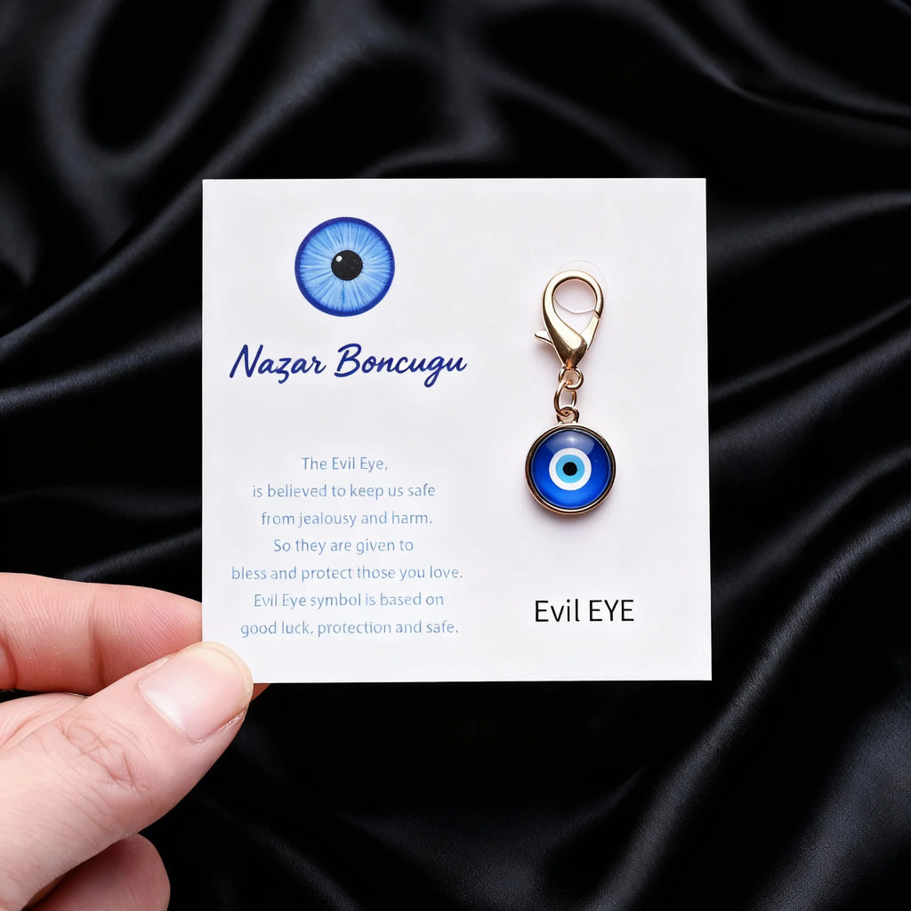 1pc Trendy Turkish Blue Evil Eye Keychain with Cute Charm Personalized Key Ring Stylish Bag Decoration Accessories Fashion Gift