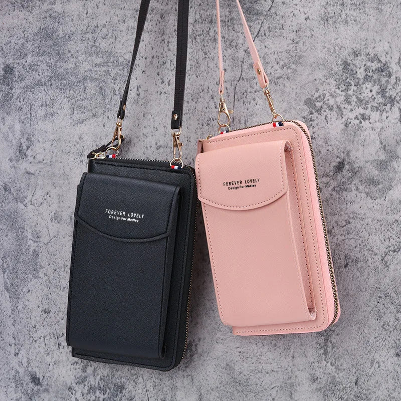 Sweet Mobile Phone Bag Women's Portable Versatile Zipper Small Messenger Bag Multi-function Large-capacity Change Card Bag