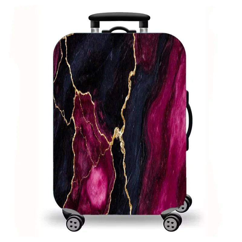 Luggage Cover, Marble Fluid Art Print Stretch Suitcase Protector for Travel, 11 Styles Abstract Modern Design