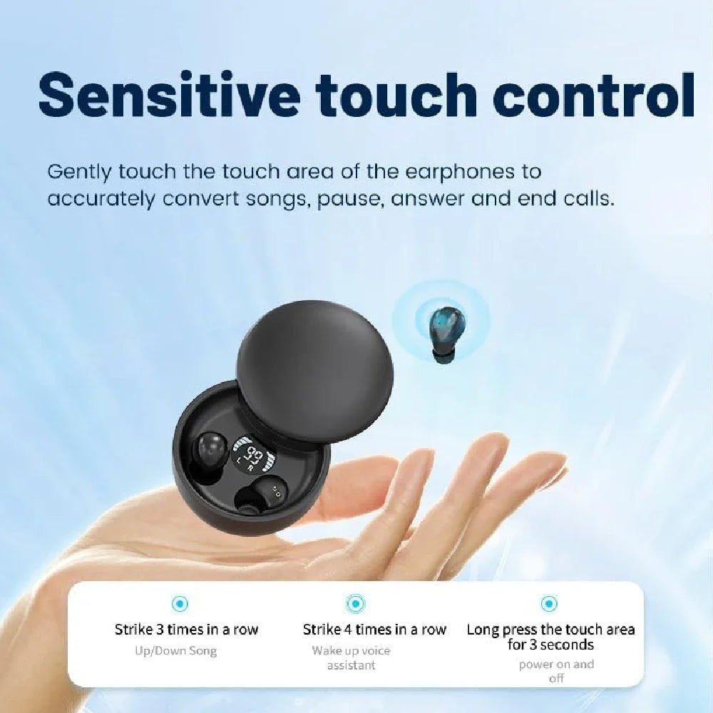 Mini Invisible Earbuds Sleep Headphones Bluetooth 5.4 Earphones TWS Wireless HIFI Stereo Noise Reduction Waterproof Heasets