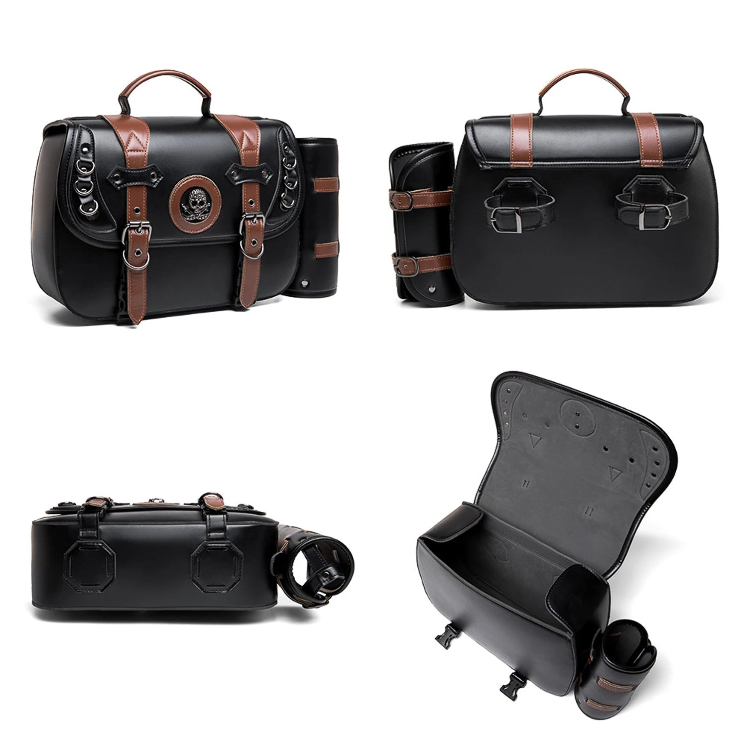 New PU Leather Motorcycle SaddlebagsWaterproof Side Bag Motorcycle Accessories