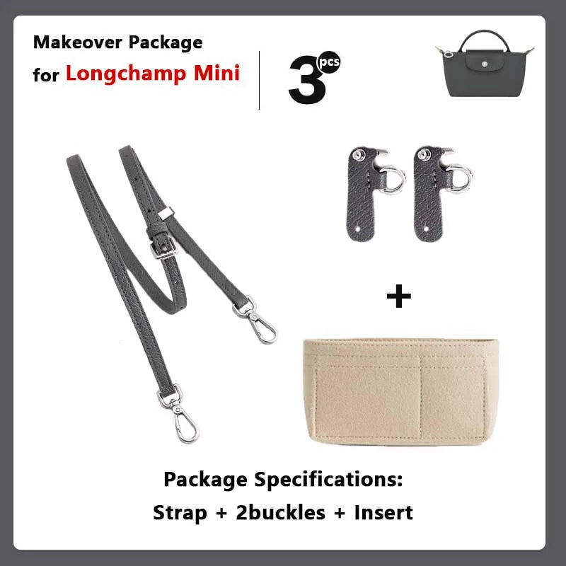 Leather Replacement Crossbody Bag Strap For Longchamp Mini Bag Shoulder Strap Without Punching Modification Bag Accessories