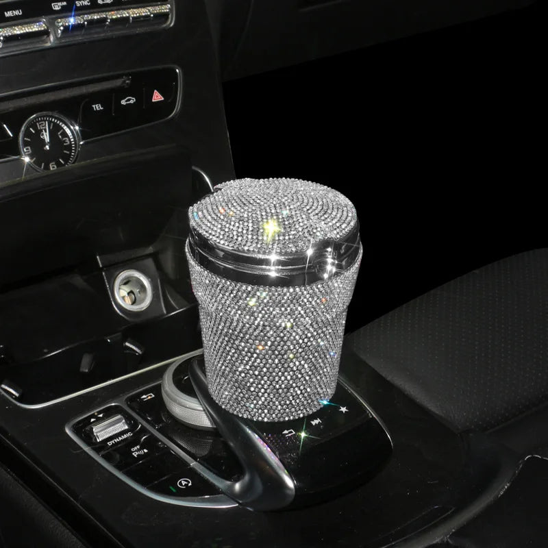 Car Ashtray Auto Portable Bling Cigarette Smokeless With LED Light Indicator Car Accessories for Women재떨이