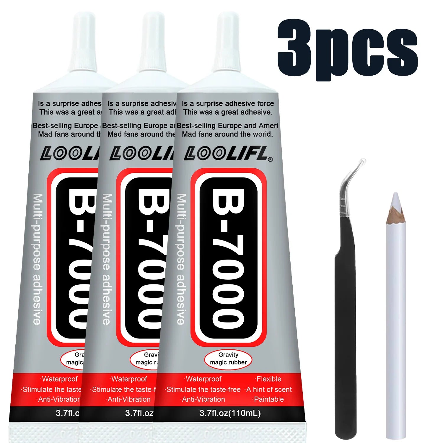 B-7000 Glue, 3/6 Pack, 15ml, Transparent Type, B7000 High Viscosity Glue, Can Be Used for Clothing/Shoes/Fabric/Screen Phones/Repair/Water Crafts/Jewelry Bonding Chronic Soft Gel