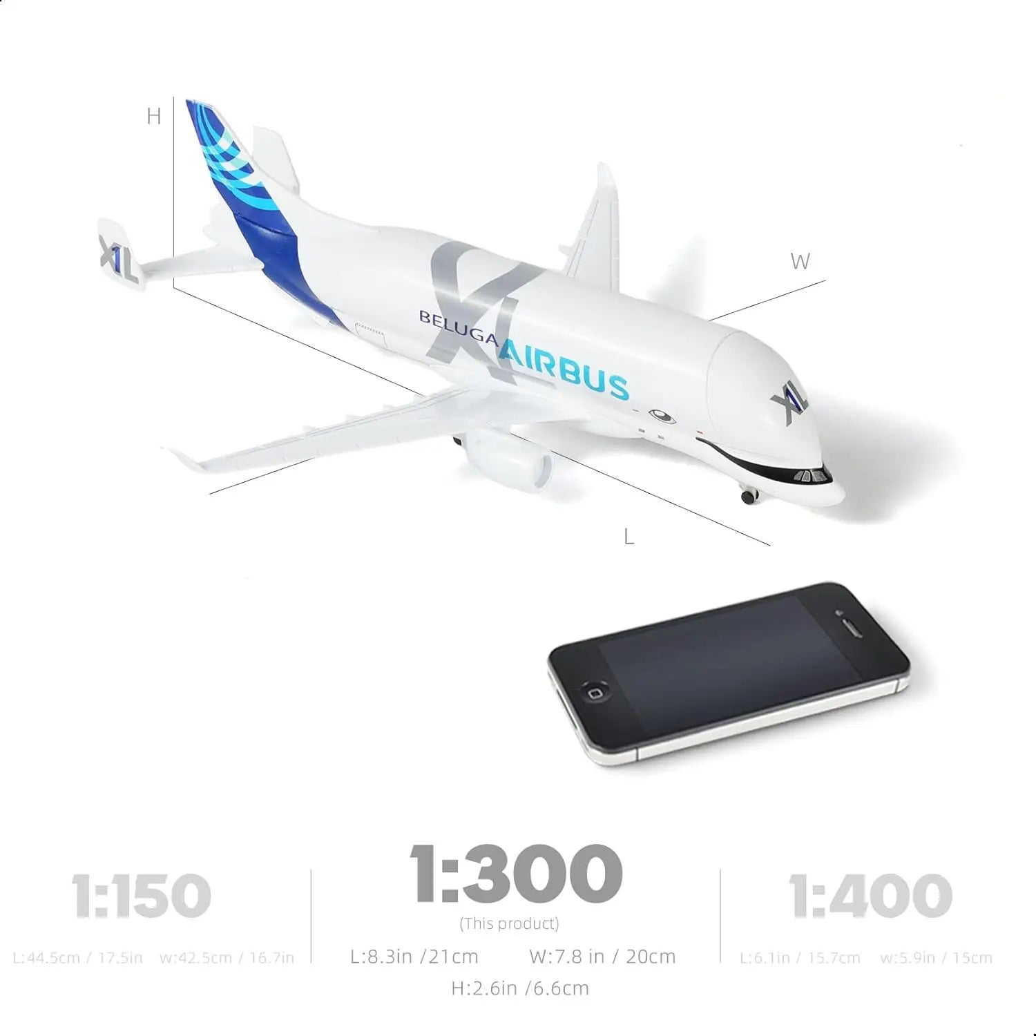 1/300 20cm A330 Beluga Diecast Metal Airplane Model Kit with Stand for Adult Plane Aviation Enthusiasts Collectible or Gift