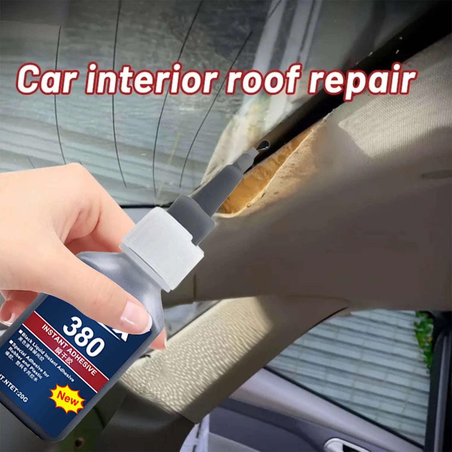 380 Automotive Sealant Adhesive Adhesive Strong Quick Dry Flexible Bond for Automotive Seats Steering Wheel Sofa & Furniture 20g