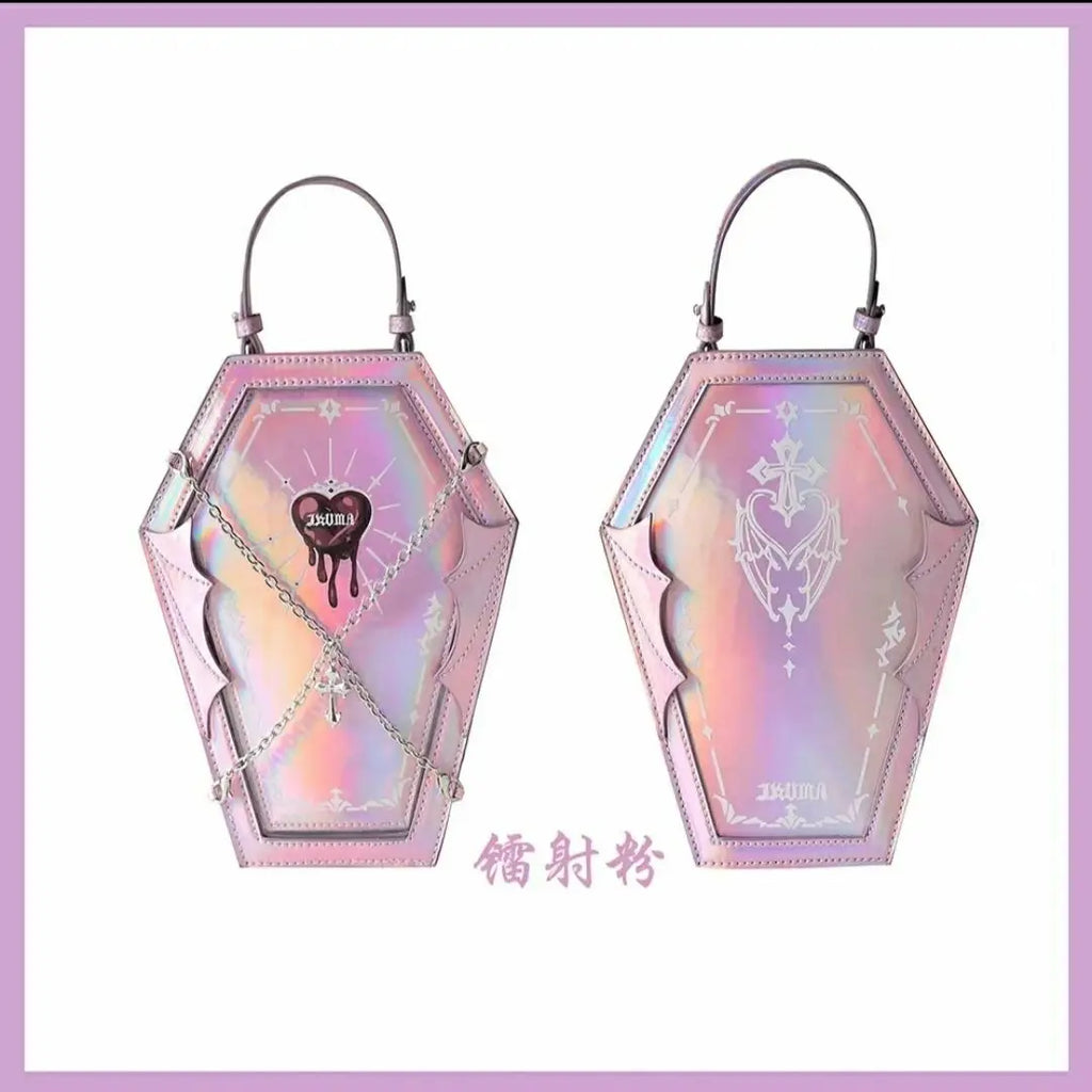 JIAERDI Harajuku Y2K Messenger Bag Women Gothic Japanese Handle Chain Transparent Handbag Ladies Vintage Mini Backpack Aesthetic