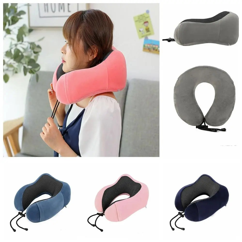 30*25*15cm U Shaped Pillows Neck Protect Cushion Without Carry Bag Plush Cushion Travel Essentials Slow Rebound Nap Pillow