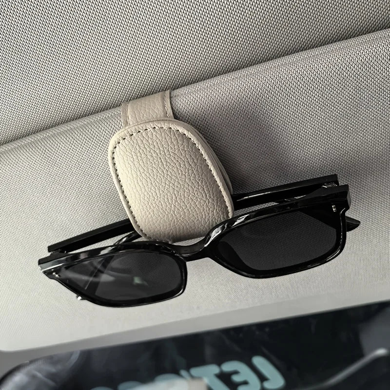 1pc Universal Car Sun Visor Glasses Clip, PVC Material, Auto Eyeglasses Holder, Vehicle Interior Accessories, Eyewear Storage Br