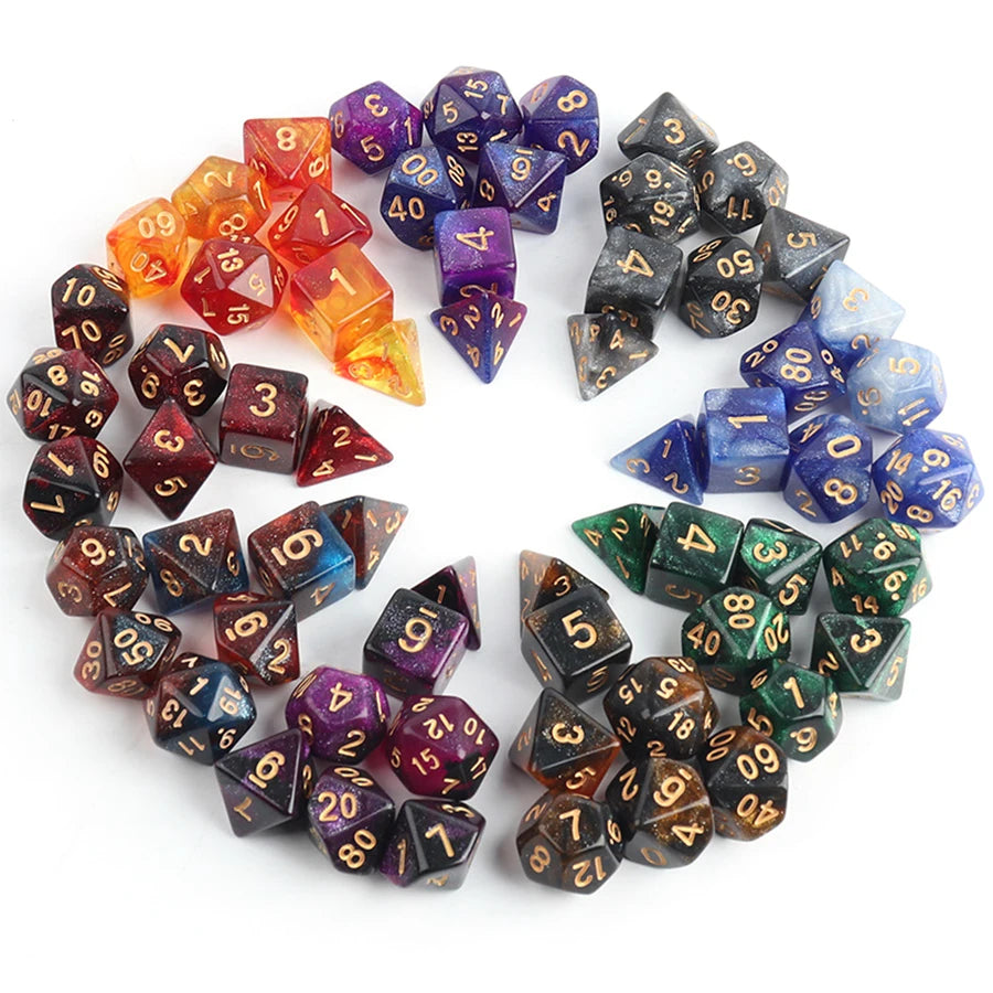 32/56pcs Baged Polyhedral Dice Set, Number Dice Kit for DND, Tabletop Role Playing Game, MTG, Board Game & Party Supplies XJM