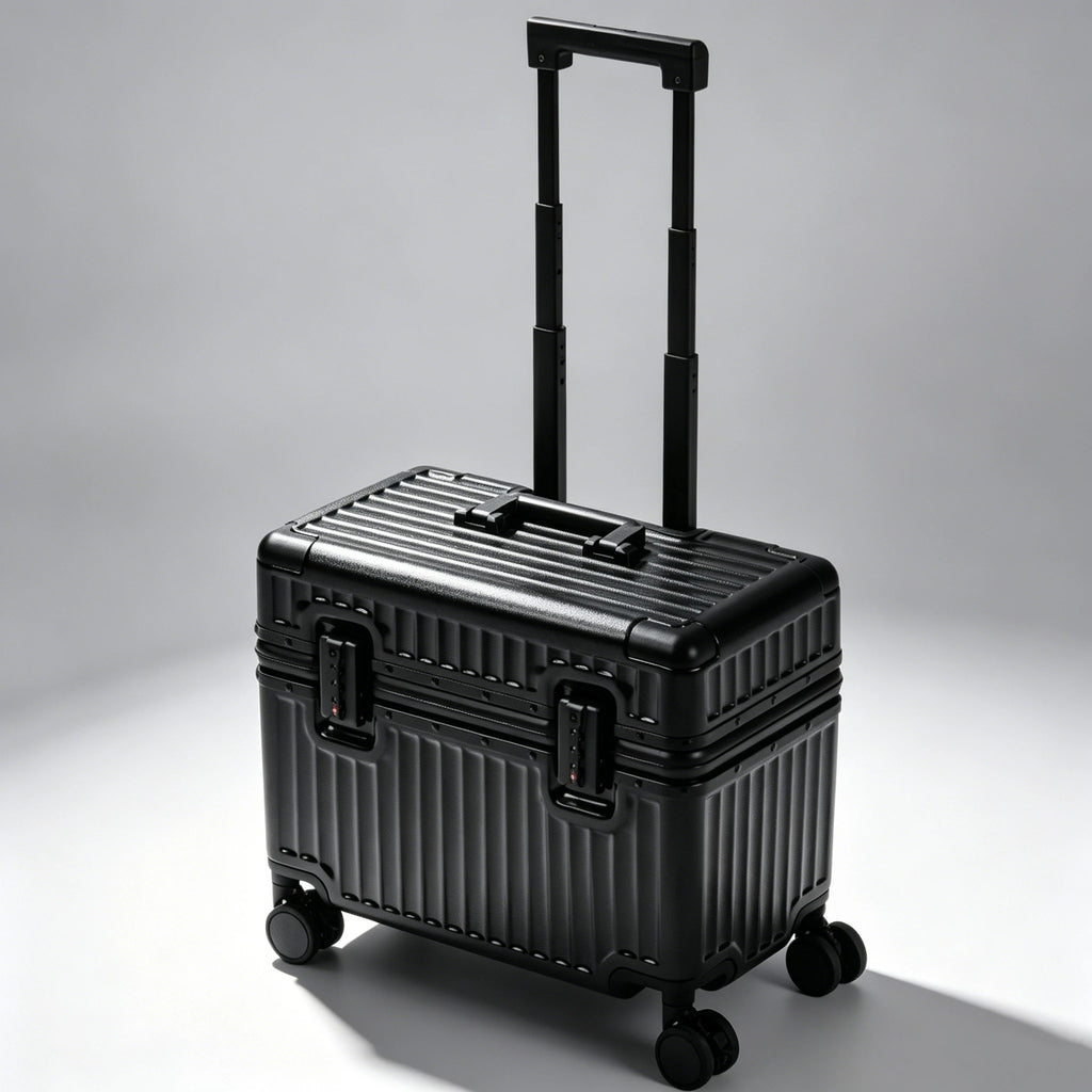 Top Opening Rolling Luggage 18/20 Boarding Carry-on Travel Photographer Suitcase PC Material with Aluminum Alloy Frame TSA Lock