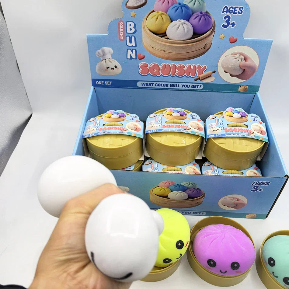 10cm Simulation Flash Dumpling Squishy Toy, Slow Rebound Soft Squeeze Stress Ball, Decompression Fidget Toy for Kids & Adults
