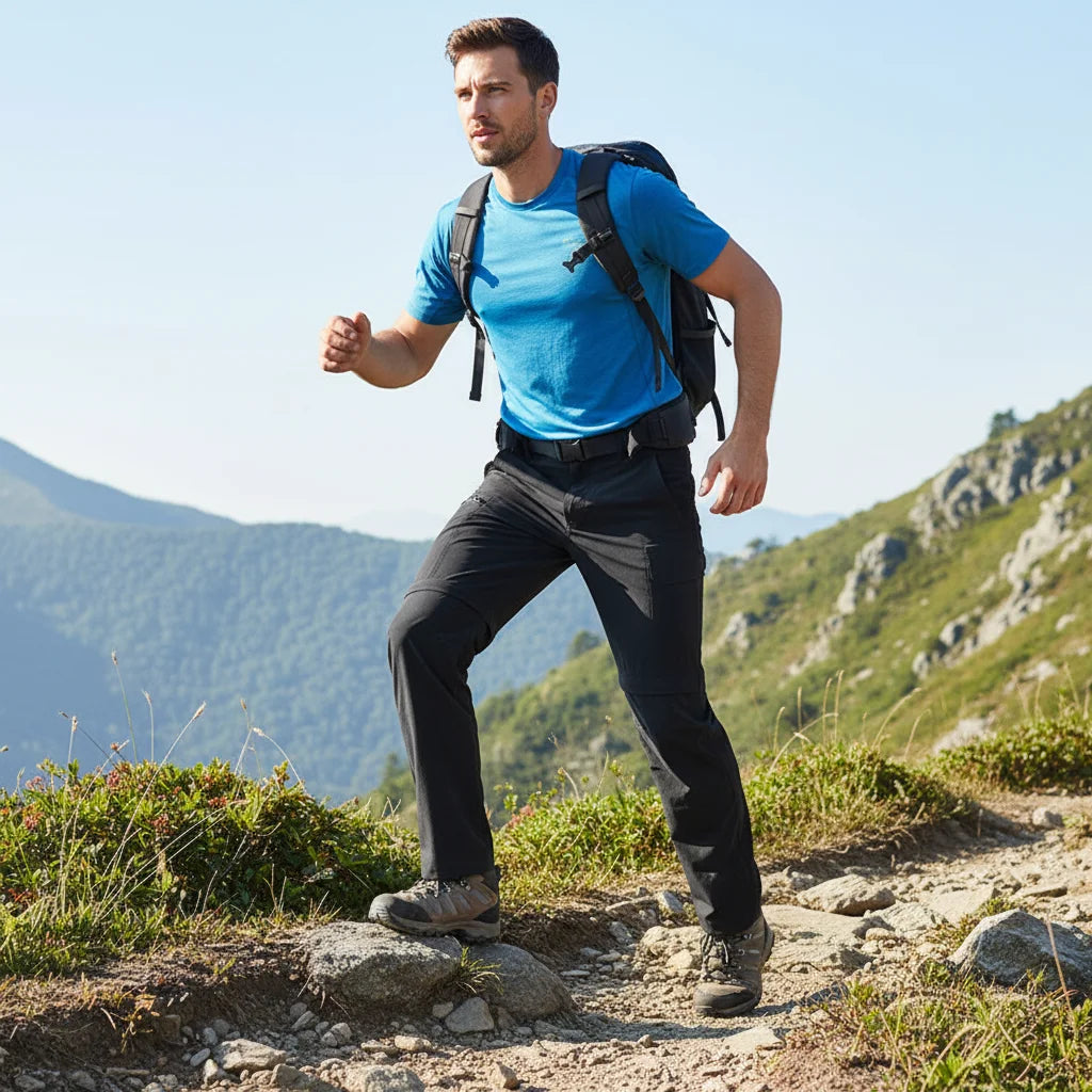 Fanuocetar Mens Removable Hiking Pants for Summer Quick Dry Camping Trekking Climbing Outdoor Scratch-resistant Stretch Pants