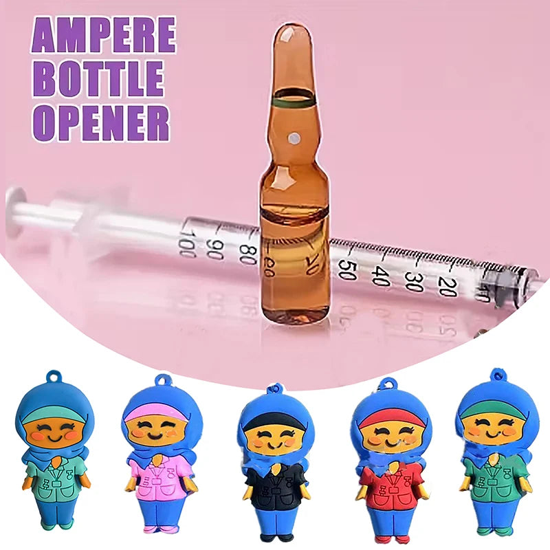 Cute Cartoon Shape Medical Ampoule Bottle Opener Nurse Doctor Special Rubber Syringe Cutter Bottle Opener Multifunctional