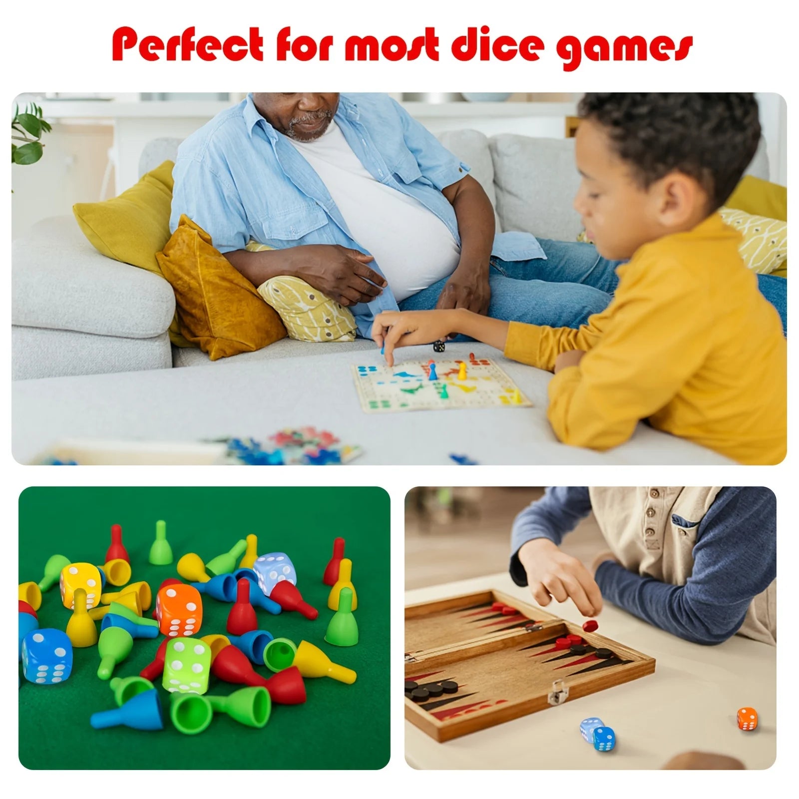 6 Sided Dice Set,50 Pieces 16mm/0.62in Opaque Acrylic Game Dice For Board Games, Dice Games, With Free A Velvet Pouch, 10 Colors
