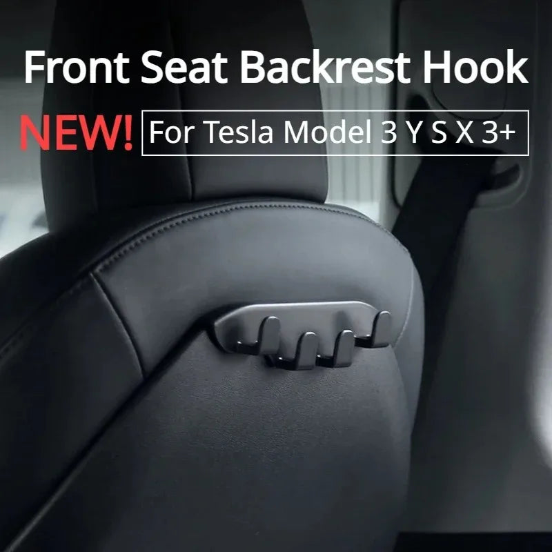 Car Seat Hook For Tesla Model 3 Y S X 3+ ABS Trunk Grocery Bag Hook Auto Back Seat Headrest Hanger with 4 Hooks Upgrade Version