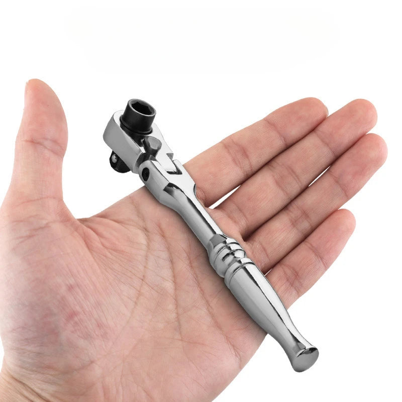 Mini 1/4" Double End Quick Socket Ratchet Wrench Screwdriver Bit Driver Quick Release Hand Tool