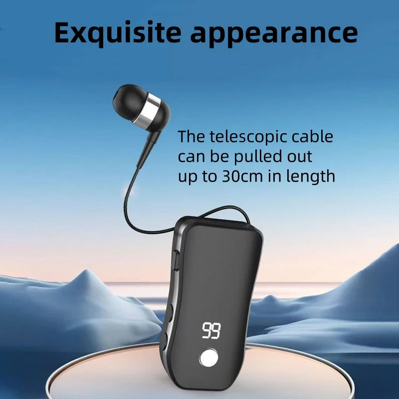 X100 pk K55 lavalier business Bluetooth 5.3 earphones with 20 hours of talk/music time, retractable cable neck clip Bluetooth