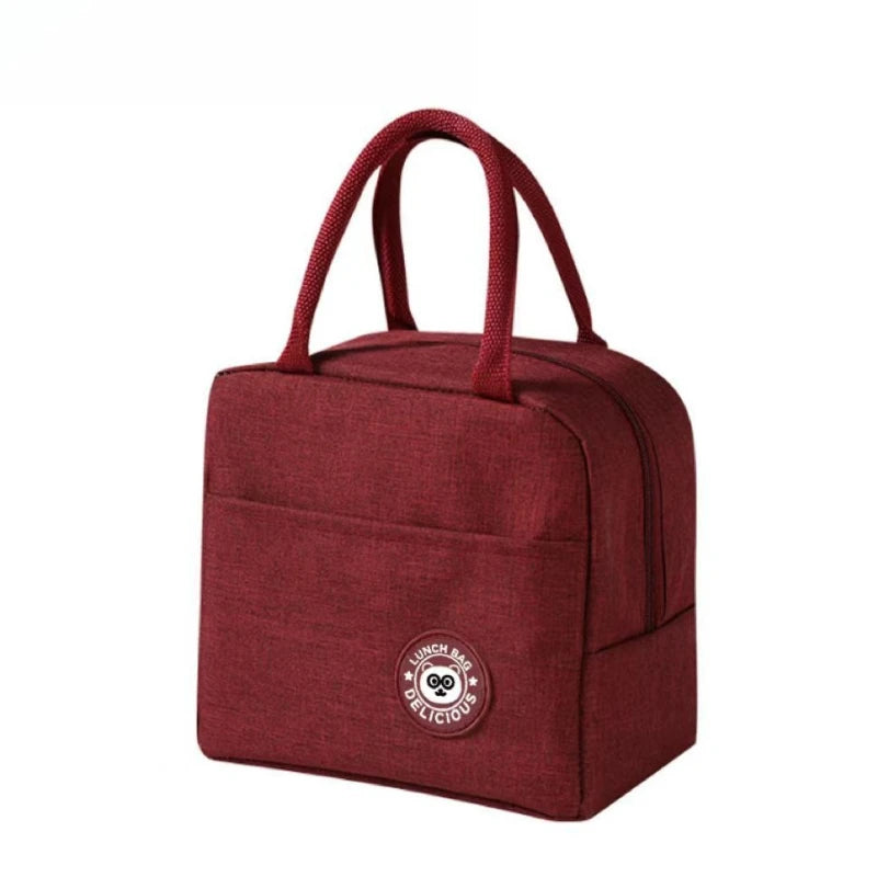 Insulated Lunch Bag Oxford Cloth Lunch Bag Insulated Lunch Box Bag with Leakproof Aluminium Foil Lining Mouth Zipper for Commute