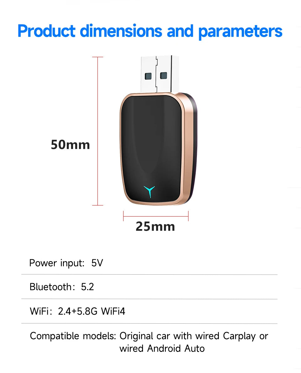 NEW 2 In 1 Wireless Carplay AI Box Android Auto Plug And Play  2025 5G WIFI For iphone Android Phone Wired Carplay To Wireless