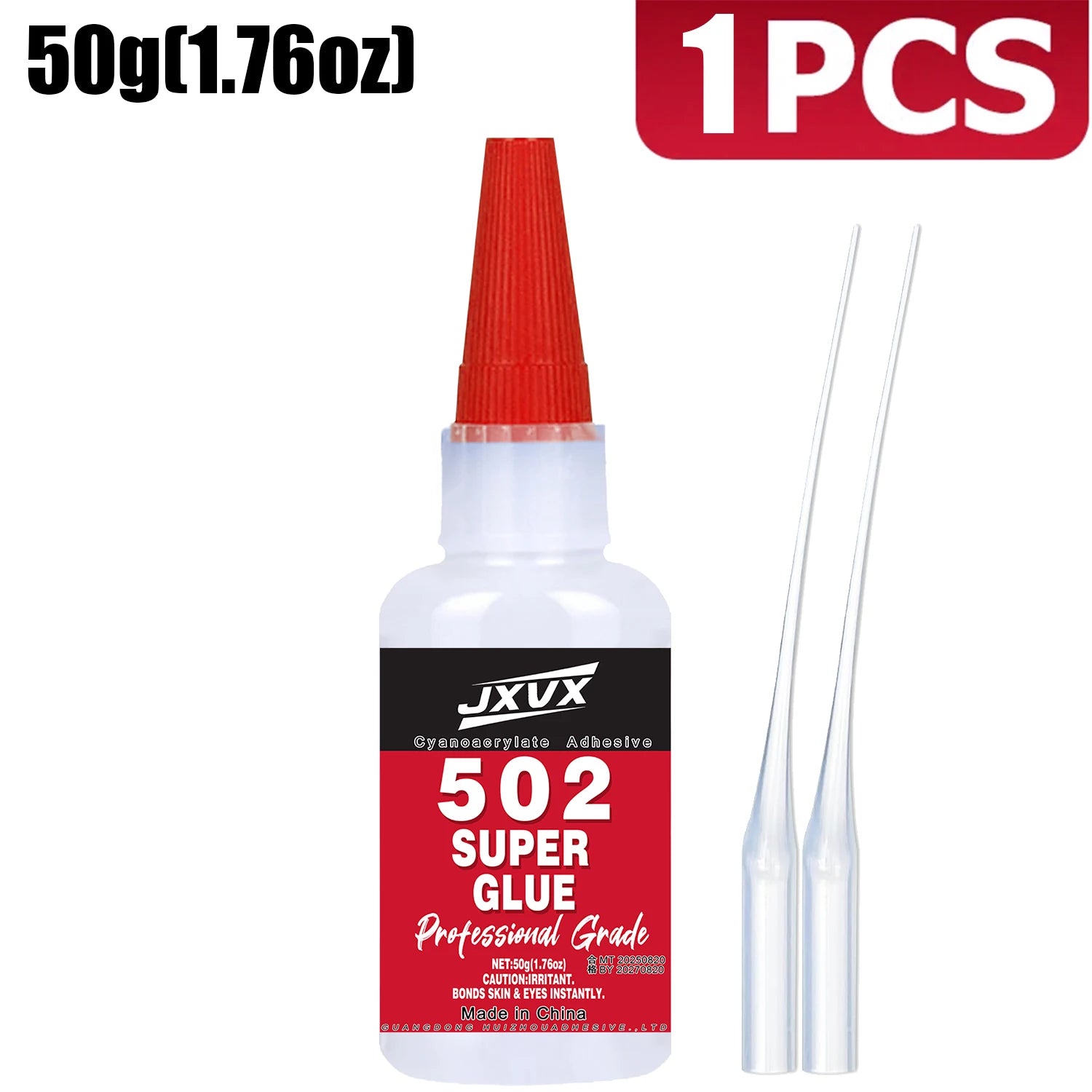 JXVX 50g 502 Super Metal Glue - Industrial Strength Metal Adhesive for Stainless Steel, Aluminum Alloy, Automotive and More - Quick Set in 15 Seconds,With Precision Distributor.