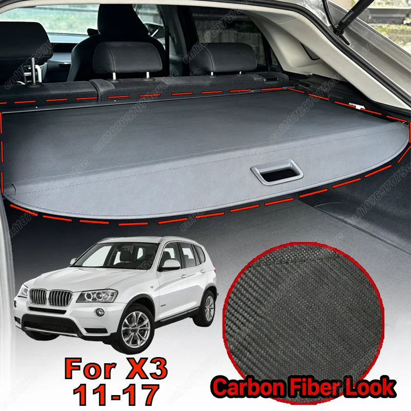 For BMW X1 X3 X5 1999-2026 Retractable Rear Trunk Cargo Cover Luggage Privacy Security Shield Parcel Shelf Car Interior Kit