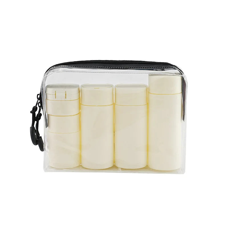 Leakproof Refillable Travel Bottles Set Squeeze Tubes Portable Multipack 5 Pieces with Labels for Travel Camping Gym Hotel