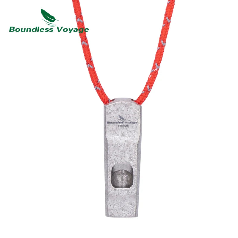Boundless Voyage Titanium Whistle 120dB Emergency Survival Safety Gear Camping Loud Signal Whistle with Lanyard