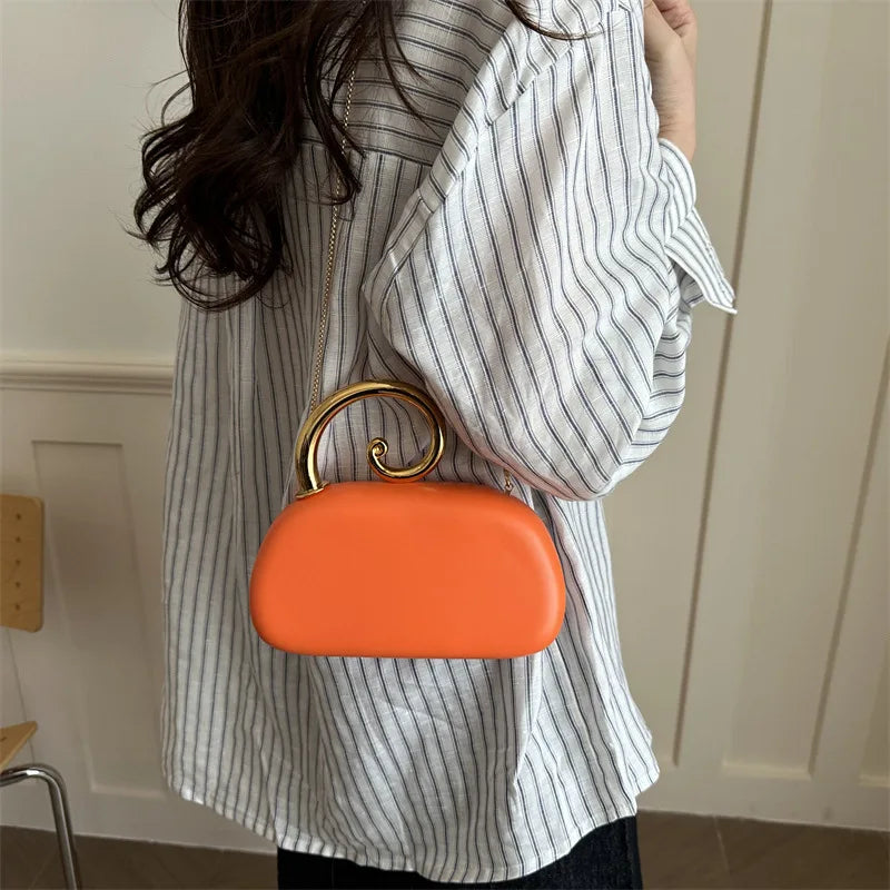 2026 New Fashion Design Irregular Handle Women's Evening Box Bag Luxury High End Party Clutch Handbag Bride Trend Crossbody Bag