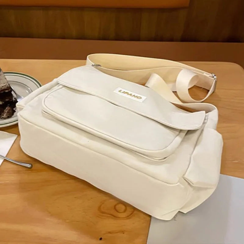 INS College Student School Crossbody Bags Nylon Casual Single Women Shoulder Bag Men's Japanese Retro Messenger Bag Satchels
