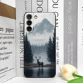 Vintage Forest Landscape Snow Mountain Scenery Phone Case for Samsung Galaxy S25 S24+ S23 Ultra S22Plus S20 S21 FE M53 M34 Cover